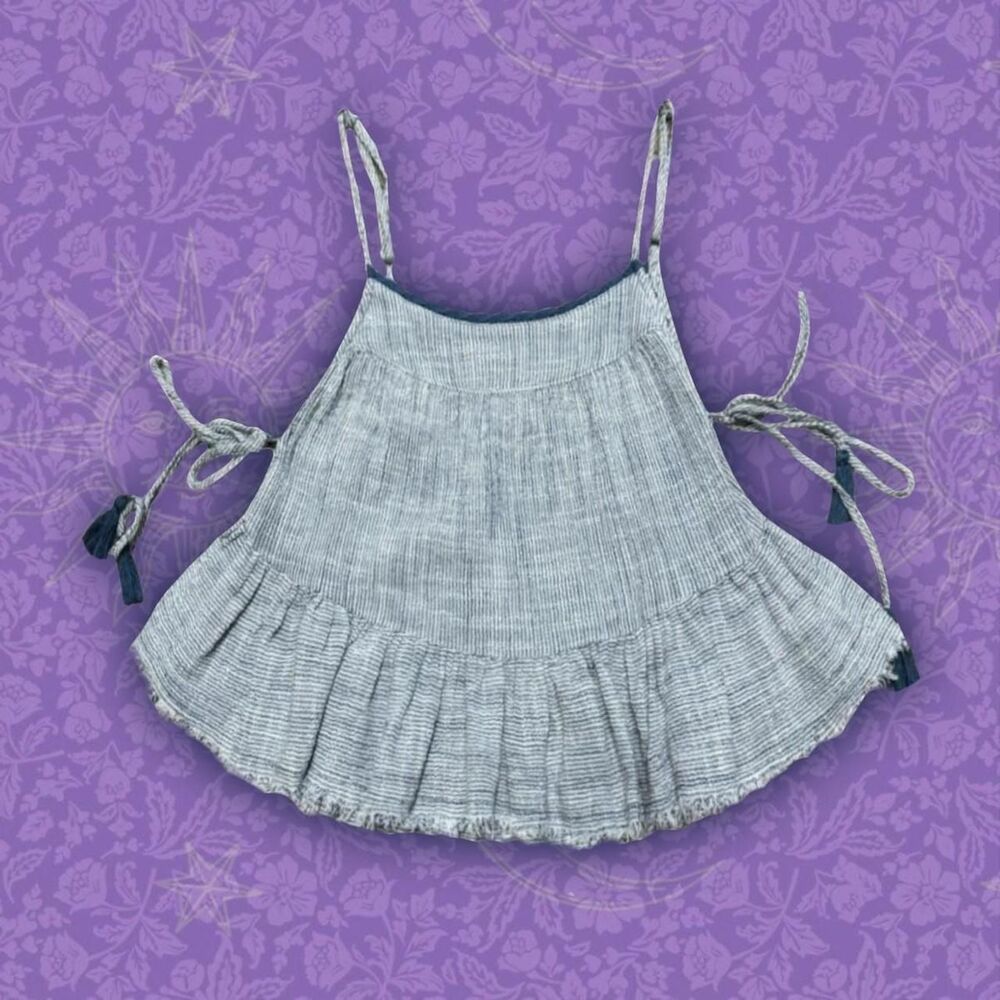 Blue and White Aerie Open Side Crop Top | Size XS
